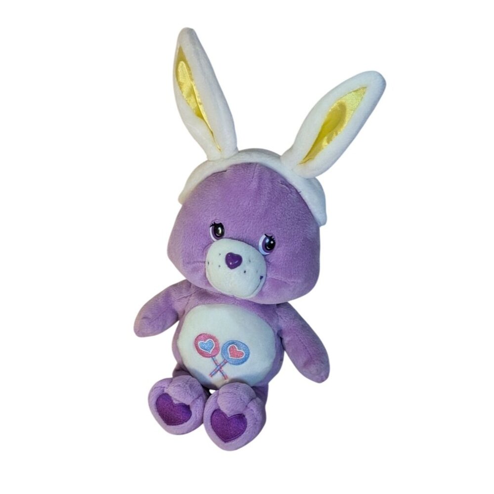Care Bears Share Bear Purple Plush Easter Bunny Ears 12 Inch Stuffed Animal